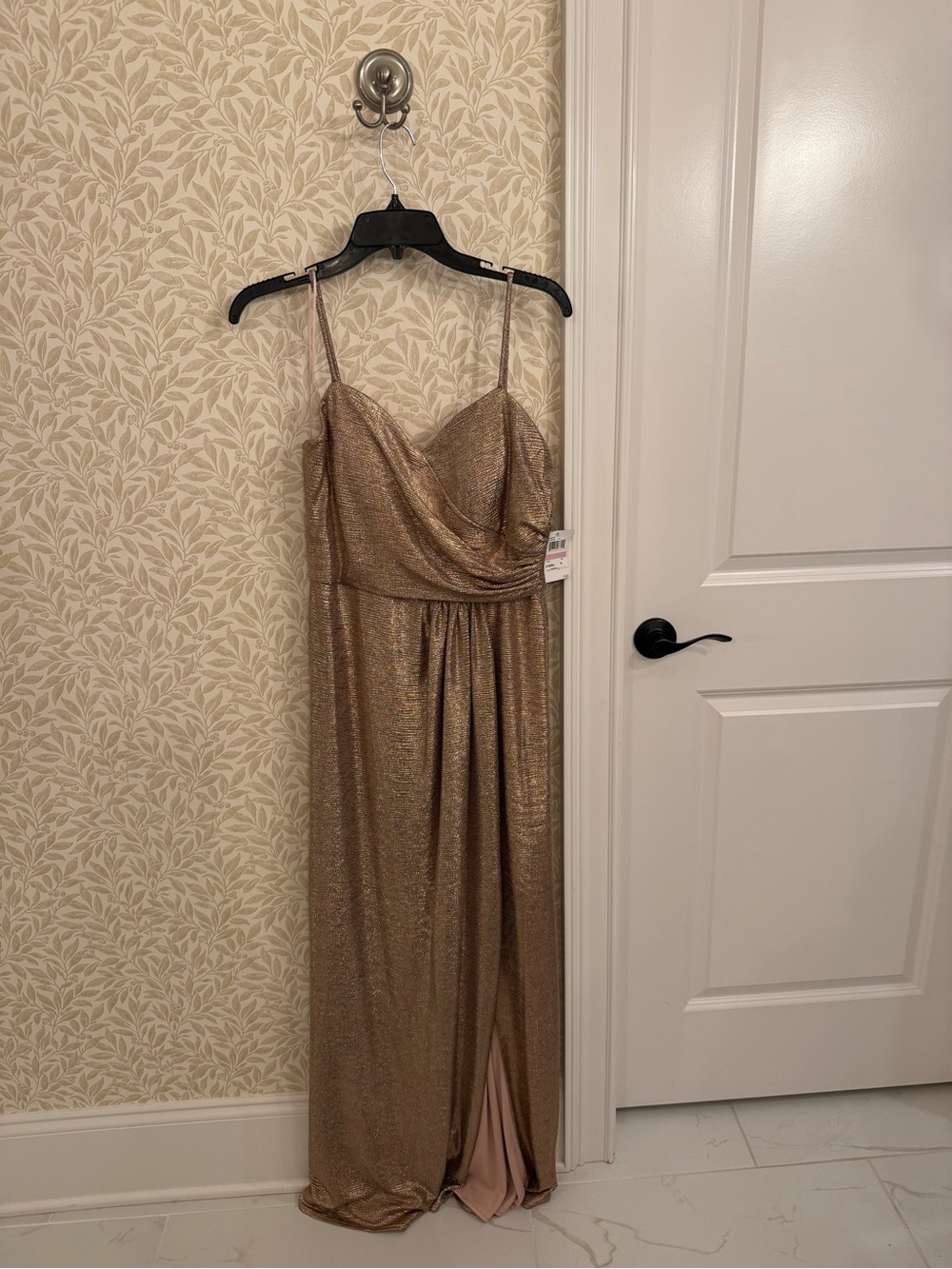 Morgan & Co. Metallic Gold Maxi Dress